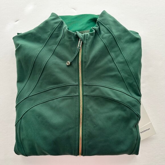 Lululemon Define Jacket Luon Everglade Green Size 20 NEW Gold Zip $128 - Picture 2 of 6